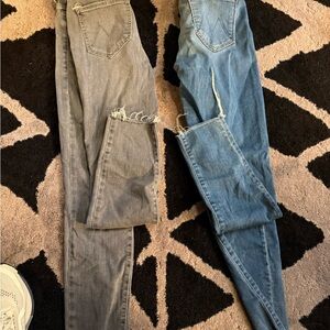 MOTHER Blue and Gray Denim Jeans